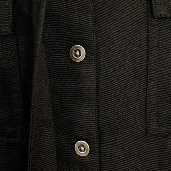 Rails Elliot Embroidered Utility Shirt Jacket Sz XS Black Metallic Roses Shacket - Picture 7 of 13